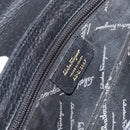 Salvatore Ferragamo Gancini Hand Bag Leather Black Gold Auth 157314-12