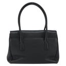 Salvatore Ferragamo Gancini Hand Bag Leather Black Gold Auth 157314-2