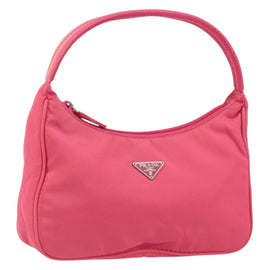 PRADA Hand Pouch Nylon Pink Auth 157315V
