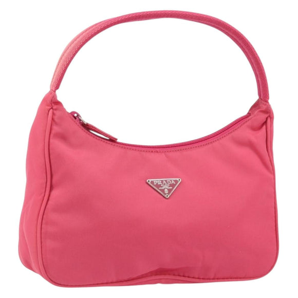 PRADA Hand Pouch Nylon Pink Auth 157315V