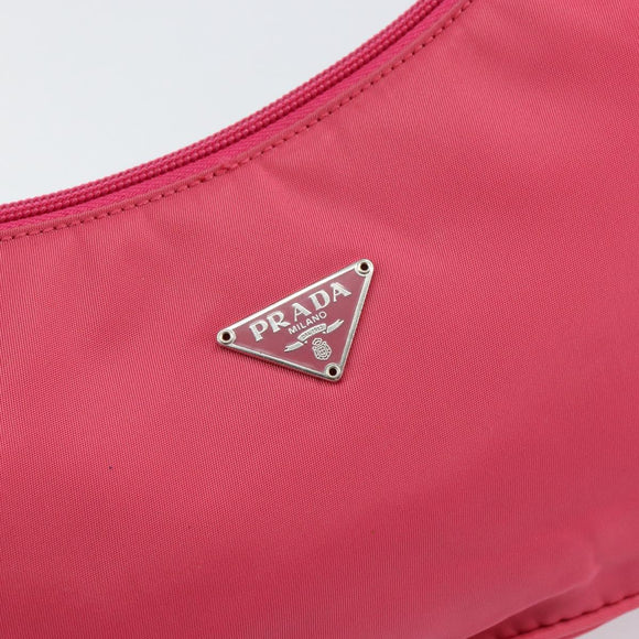 PRADA Hand Pouch Nylon Pink Auth 157315V