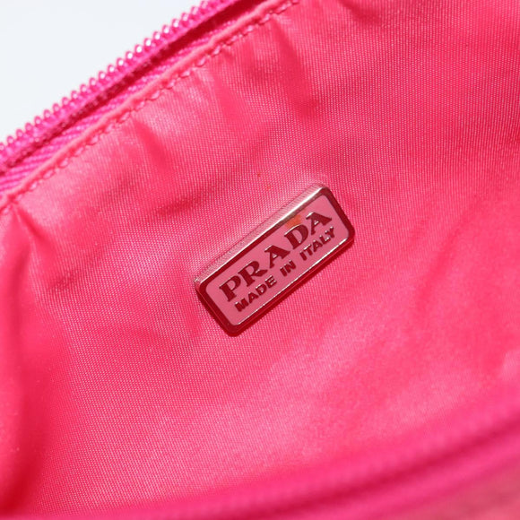 PRADA Hand Pouch Nylon Pink Auth 157315V