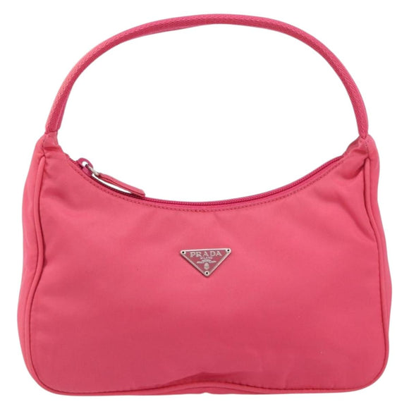 PRADA Hand Pouch Nylon Pink Auth 157315V