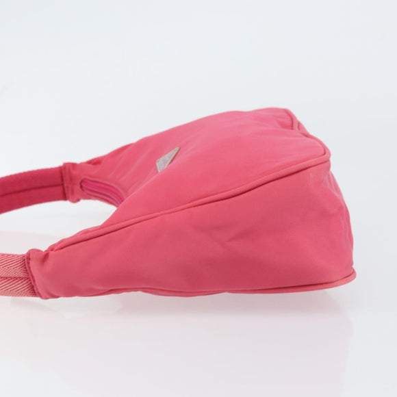 PRADA Hand Pouch Nylon Pink Auth 157315V