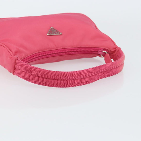 PRADA Hand Pouch Nylon Pink Auth 157315V