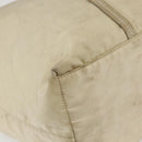 PRADA Tote Bag Nylon Leather Ivory Silver Auth 157316-11