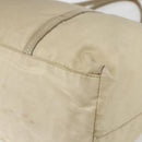 PRADA Tote Bag Nylon Leather Ivory Silver Auth 157316-12