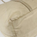 PRADA Tote Bag Nylon Leather Ivory Silver Auth 157316-13