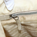PRADA Tote Bag Nylon Leather Ivory Silver Auth 157316-15