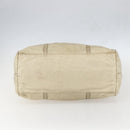 PRADA Tote Bag Nylon Leather Ivory Silver Auth 157316-9
