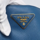 PRADA Galleria Hand Bag Safiano leather Blue Gold Auth 157317-18