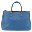 PRADA Galleria Hand Bag Safiano leather Blue Gold Auth 157317-2