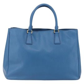 PRADA Galleria Hand Bag Safiano leather Blue Gold Auth 157317 - 0