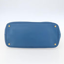 PRADA Galleria Hand Bag Safiano leather Blue Gold Auth 157317-5