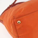 PRADA Hand Bag Nylon Leather 2way Orange Gold Auth 157321-17