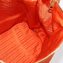 PRADA Hand Bag Nylon Leather 2way Orange Gold Auth 157321-22