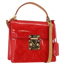 LOUIS VUITTON Monogram Vernis Spring Street Hand Bag Red M91135 Auth 157329SAV-1