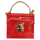 LOUIS VUITTON Monogram Vernis Spring Street Hand Bag Red M91135 Auth 157329SAV-13