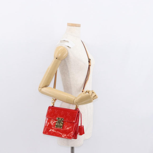 LOUIS VUITTON Monogram Vernis Spring Street Hand Bag Red M91135 Auth 157329SAV