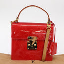LOUIS VUITTON Monogram Vernis Spring Street Hand Bag Red M91135 Auth 157329SAV-12