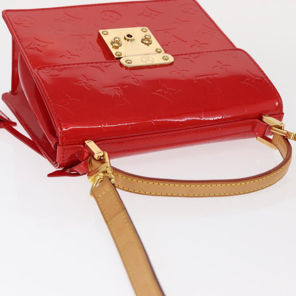 LOUIS VUITTON Monogram Vernis Spring Street Hand Bag Red M91135 Auth 157329SAV