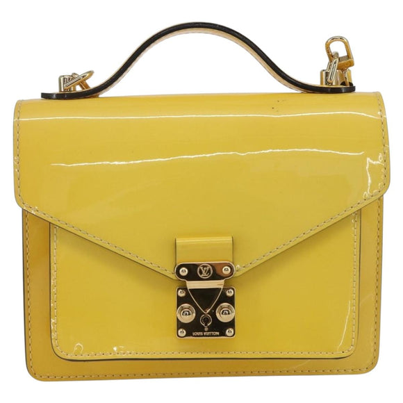 LOUIS VUITTON Monogram Vernis Monceau BB Hand Bag 2way Mimosa LV Auth 157331V