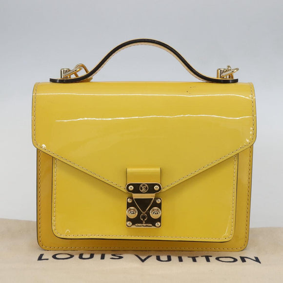 LOUIS VUITTON Monogram Vernis Monceau BB Hand Bag 2way Mimosa LV Auth 157331V