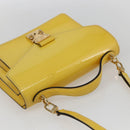 LOUIS VUITTON Monogram Vernis Monceau BB Hand Bag 2way Mimosa LV Auth 157331V-6
