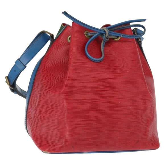 LOUIS VUITTON Epi Petit Noe Bag Tricolor Green Red blue M44147 LV Auth 157332
