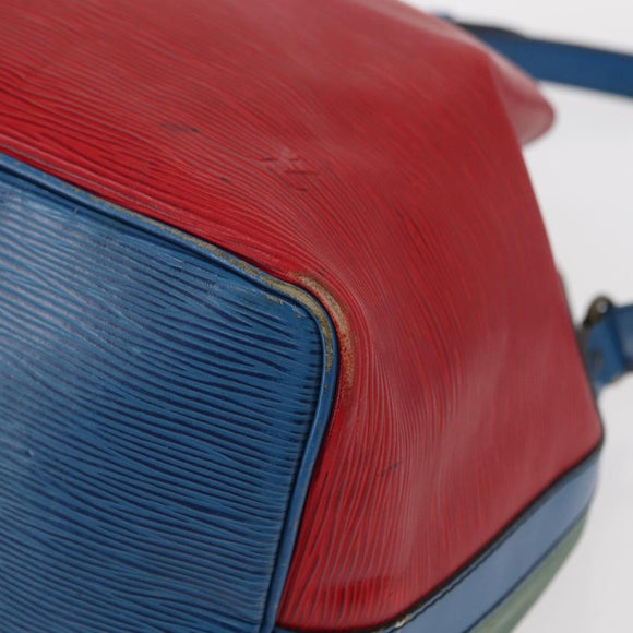 LOUIS VUITTON Epi Petit Noe Bag Tricolor Green Red blue M44147 LV Auth 157332