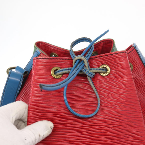LOUIS VUITTON Epi Petit Noe Bag Tricolor Green Red blue M44147 LV Auth 157332