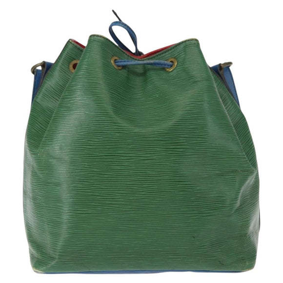 LOUIS VUITTON Epi Petit Noe Bag Tricolor Green Red blue M44147 LV Auth 157332