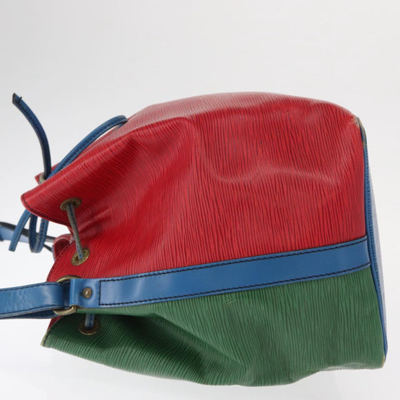 LOUIS VUITTON Epi Petit Noe Bag Tricolor Green Red blue M44147 LV Auth 157332
