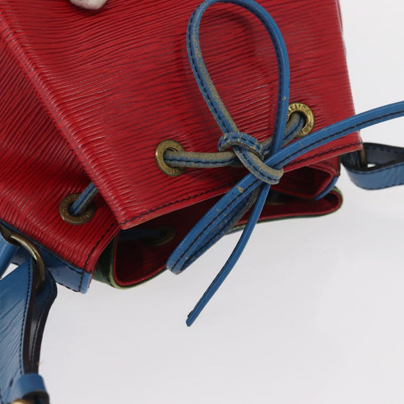 LOUIS VUITTON Epi Petit Noe Bag Tricolor Green Red blue M44147 LV Auth 157332