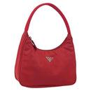 PRADA Hand Pouch Nylon Red Auth 157334-1