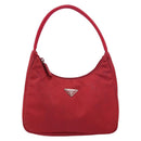 PRADA Hand Pouch Nylon Red Auth 157334-13