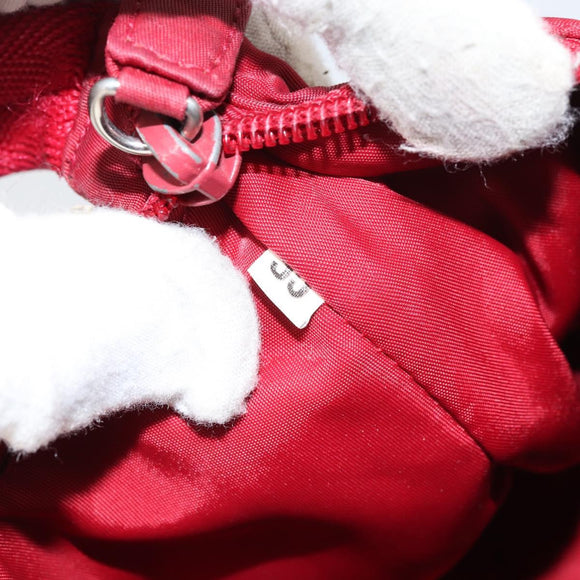 PRADA Hand Pouch Nylon Red Auth 157334