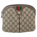 GUCCI GG Supreme Web Sherry Line Bag PVC Beige Gold 904 02 047 Auth 157335-13