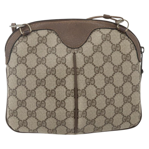 GUCCI GG Supreme Web Sherry Line Bag PVC Beige Gold 904 02 047 Auth 157335