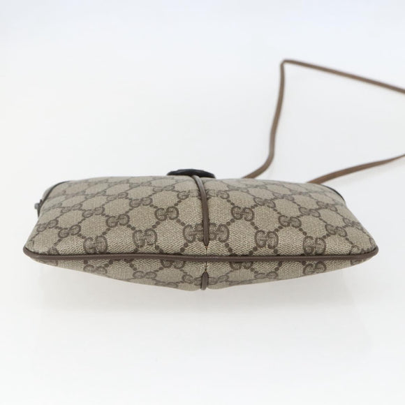 GUCCI GG Supreme Web Sherry Line Bag PVC Beige Gold 904 02 047 Auth 157335