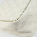GUCCI GG Supreme Hand Bag PVC Leather White Gold 190258 Auth 157336-17