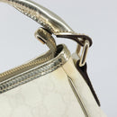 GUCCI GG Supreme Hand Bag PVC Leather White Gold 190258 Auth 157336-9