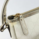 GUCCI GG Supreme Hand Bag PVC Leather White Gold 190258 Auth 157336-10