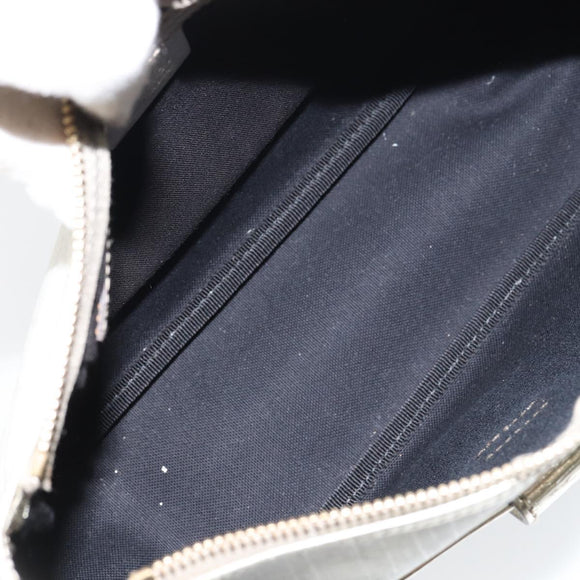 GUCCI GG Supreme Hand Bag PVC Leather White Gold 190258 Auth 157336