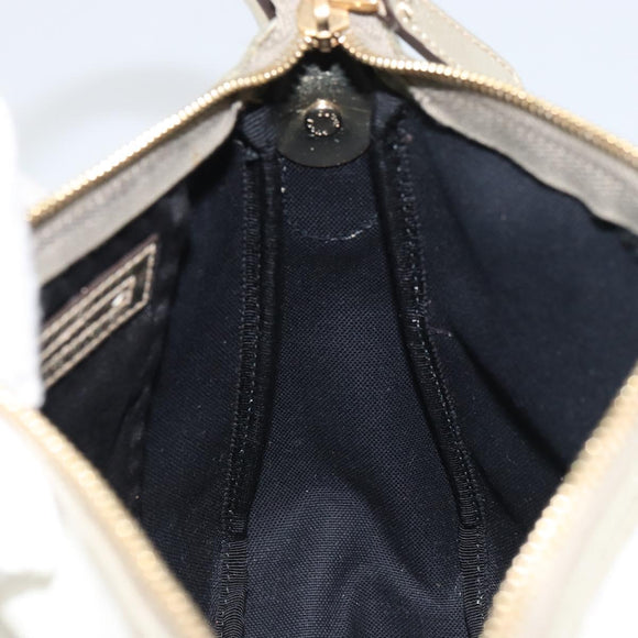 GUCCI GG Supreme Hand Bag PVC Leather White Gold 190258 Auth 157336