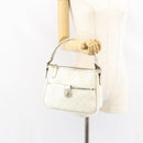 GUCCI GG Supreme Hand Bag PVC Leather White Gold 190258 Auth 157336-24