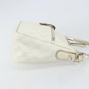 GUCCI GG Supreme Hand Bag PVC Leather White Gold 190258 Auth 157336-3