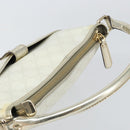 GUCCI GG Supreme Hand Bag PVC Leather White Gold 190258 Auth 157336-6