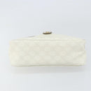 GUCCI GG Supreme Hand Bag PVC Leather White Gold 190258 Auth 157336-5