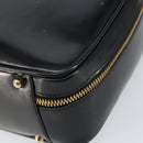 GUCCI Bamboo Hand Bag Enamel Black Gold 000 2122 0565 Auth 157337-10